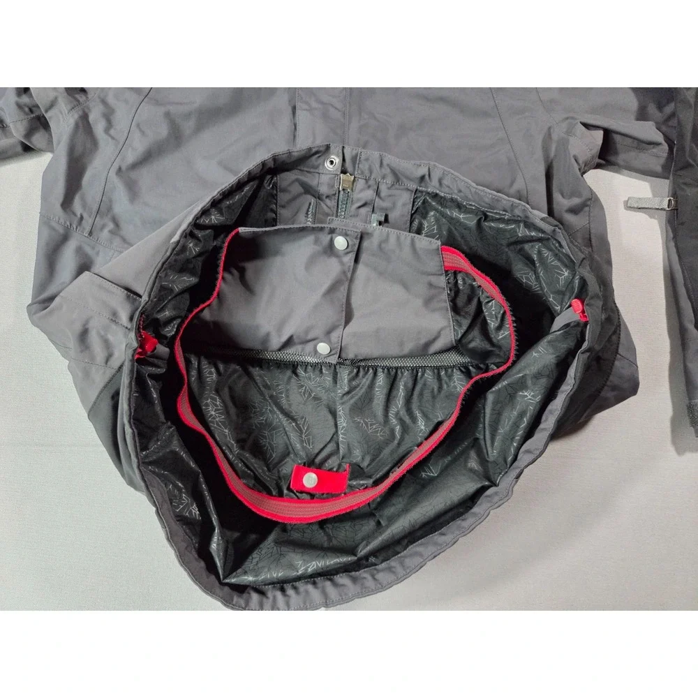The North Face Jacket Mens Small Gray Black Hyvent Ski Snow Waterproof Hooded